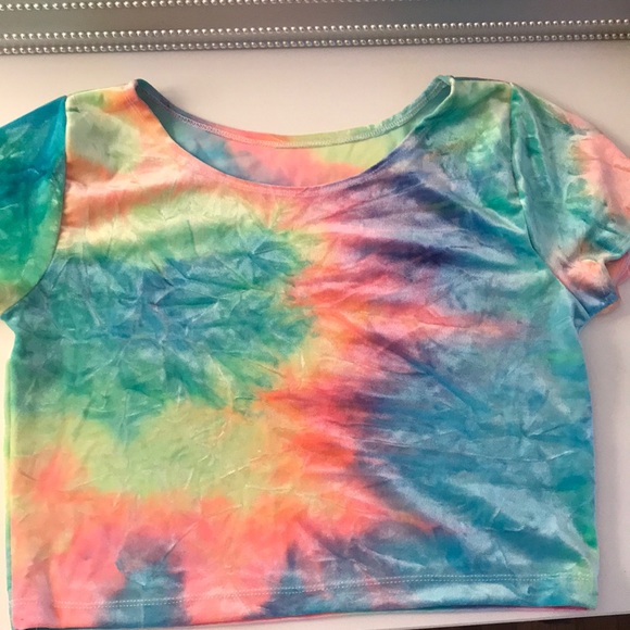 Rave With Mi Gente Tie Dye Crop Top - Picture 1 of 2
